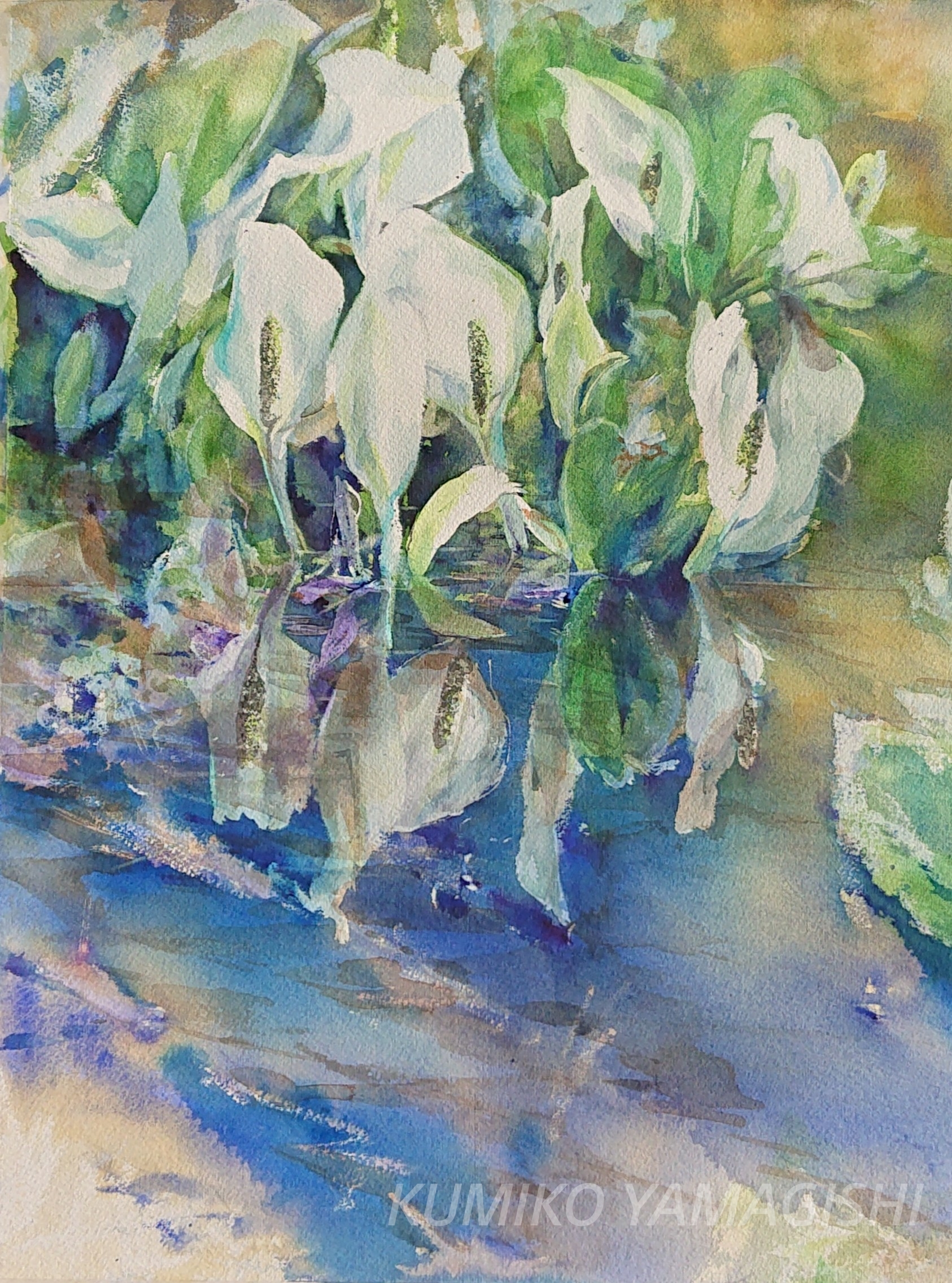 水芭蕉の絵 楽天市場】水芭蕉（日本画｜絵画）：アート・美術品・骨董品